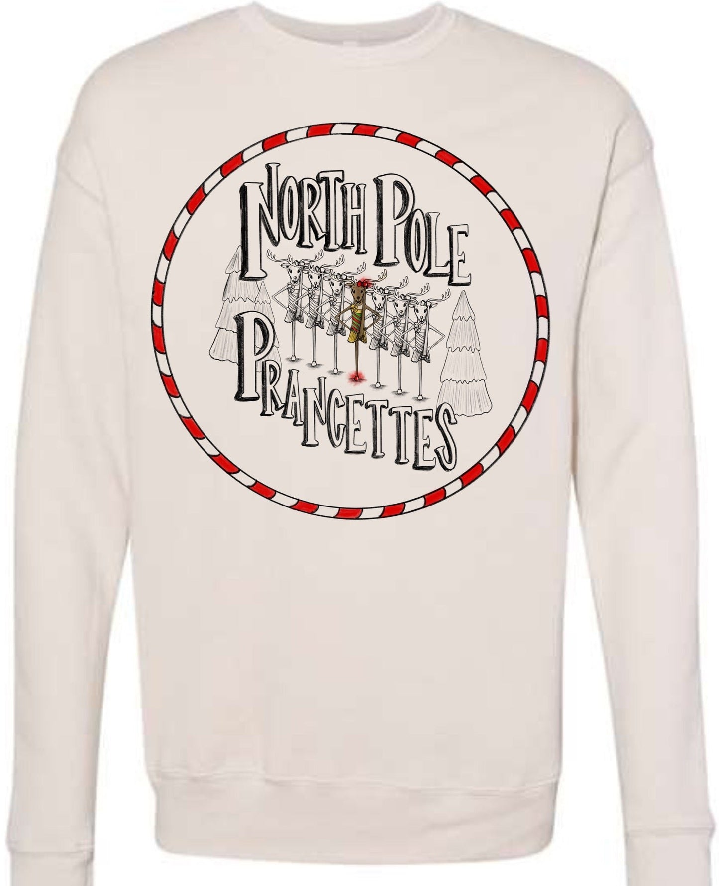 North Pole Prancettes Ribbed Kids & Adult Sweatshirt