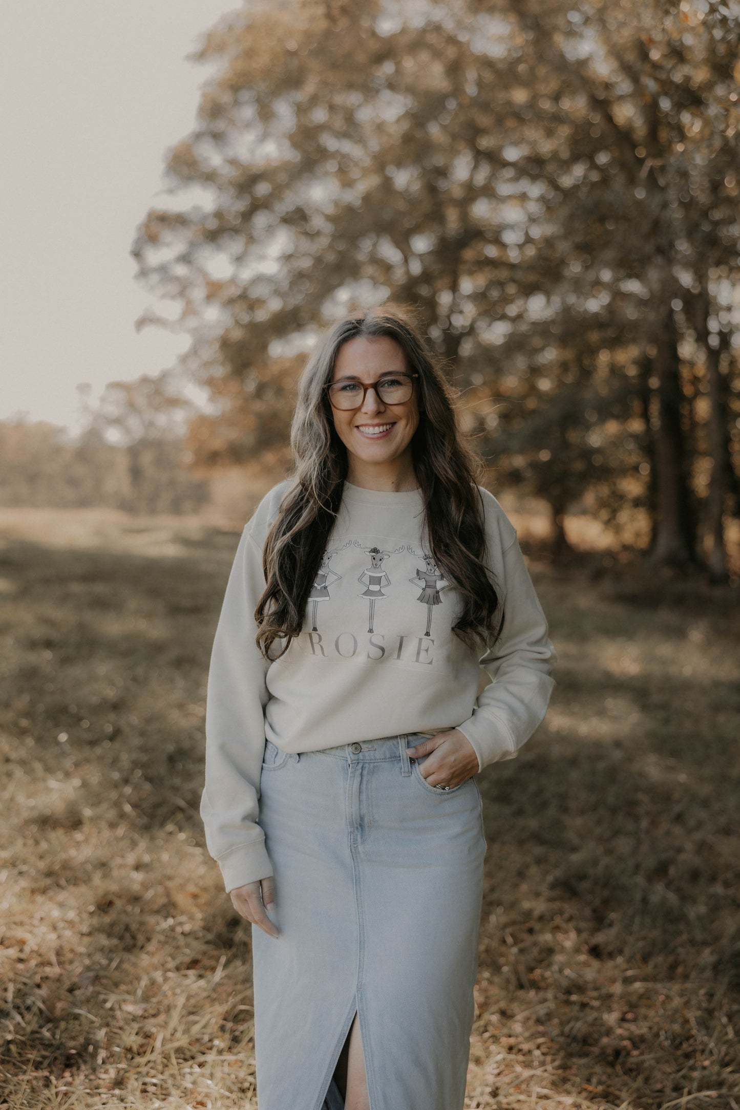 Rosie Fashionista Adult Natural Graphic Sweatshirt