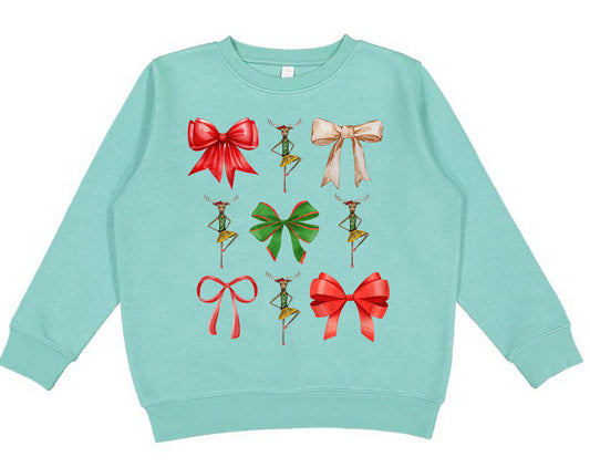 Bows & Rosies Kids Sweatshirt - Teal