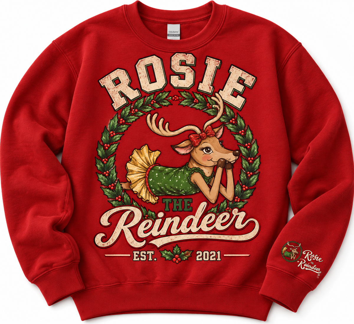 Rosie the Reindeer Vintage Holiday Kids and Adult Sweatshirt