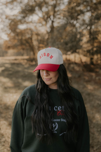 Upside Down Rosie Red Trucker Hat