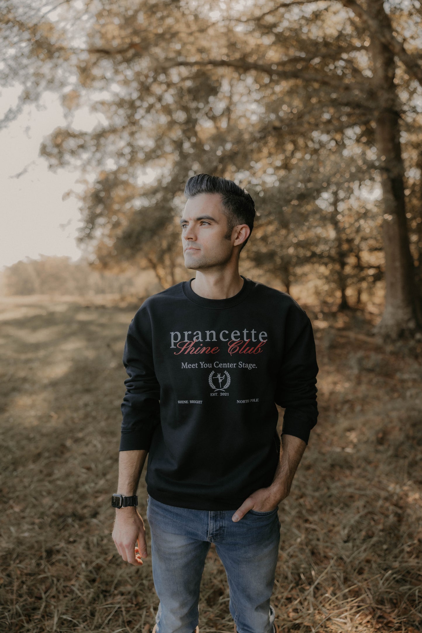 Black Prancette Shine Club Adult Graphic Sweatshirt