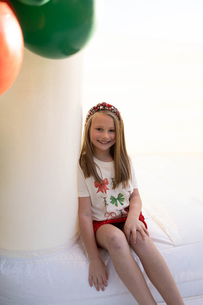 Bows & Rosies Kids & Adult Cream Graphic Tee